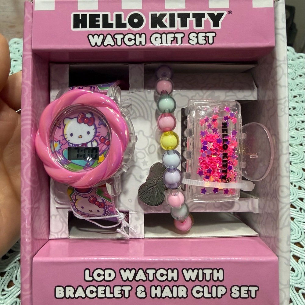 Hello Kitty Pink & Pastel Bead Kids Digital Watch Gift Set